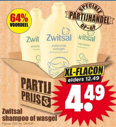 Zwitsal   babyshampoo folder aanbieding bij  Dirk - details