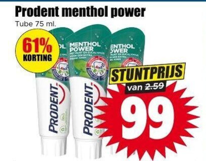 Prodent   tandpasta folder aanbieding bij  Dirk - details
