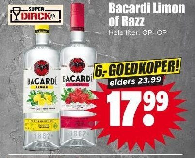 Bacardi   rum folder aanbieding bij  Dirk - details