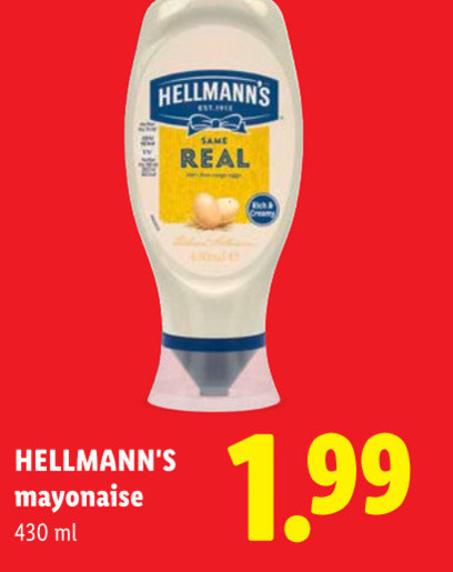 Hellmans   mayonaise folder aanbieding bij  Lidl - details