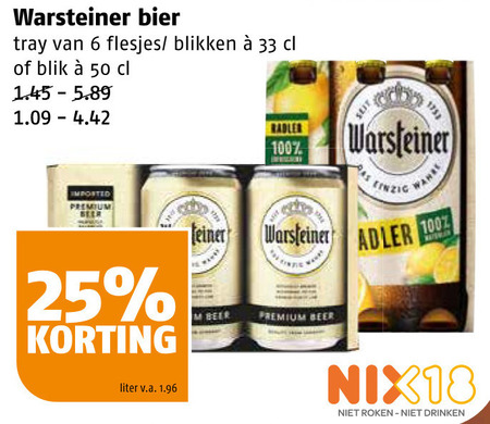 Warsteiner   blikje bier folder aanbieding bij  Poiesz - details