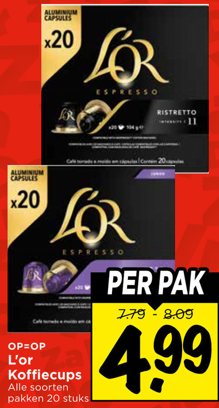 Douwe Egberts L Or   koffiecups folder aanbieding bij  Vomar - details