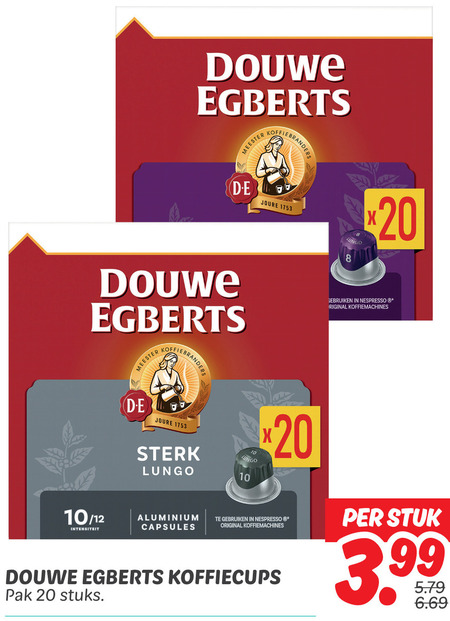 Douwe Egberts   koffiecups folder aanbieding bij  Dekamarkt - details