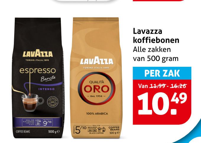 Lavazza   koffiebonen folder aanbieding bij  Hoogvliet - details