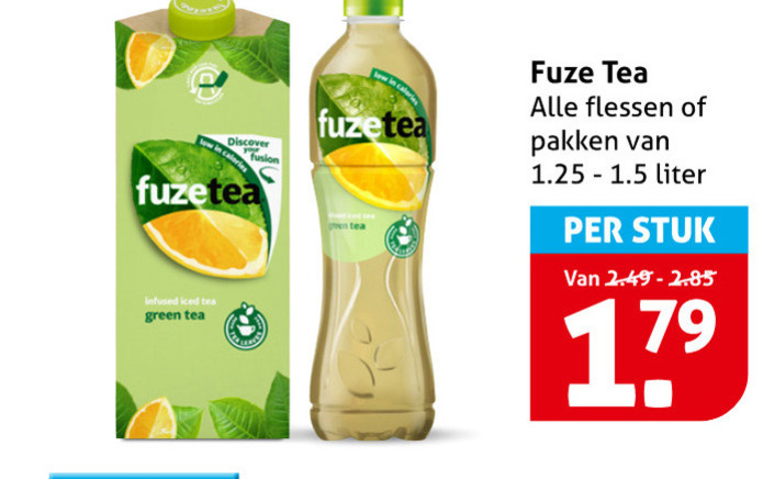 Fuze Tea   ice tea folder aanbieding bij  Hoogvliet - details