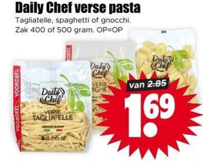 Daily Chef   pasta, tagliatelle folder aanbieding bij  Dirk - details