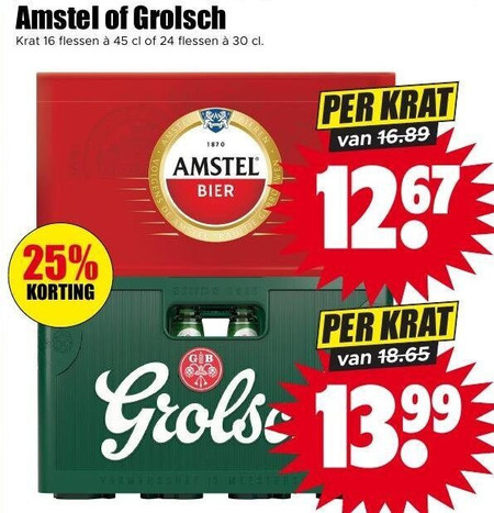Amstel   krat bier folder aanbieding bij  Dirk - details