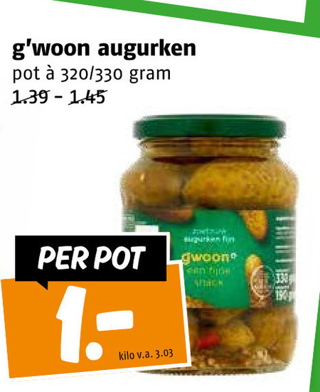 Gwoon   augurken folder aanbieding bij  Poiesz - details