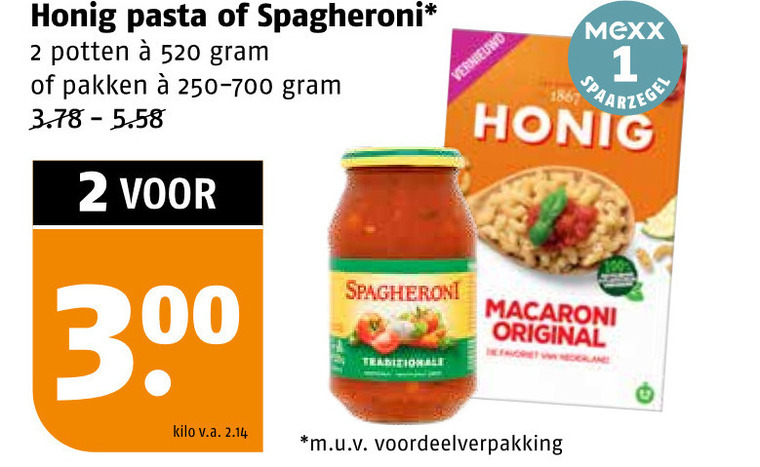 Honig   pastasaus, pasta folder aanbieding bij  Poiesz - details