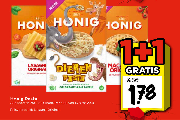 Honig   pasta, lasagnebladen folder aanbieding bij  Vomar - details