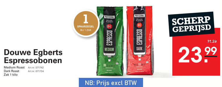 Douwe Egberts   koffiebonen folder aanbieding bij  Sligro - details