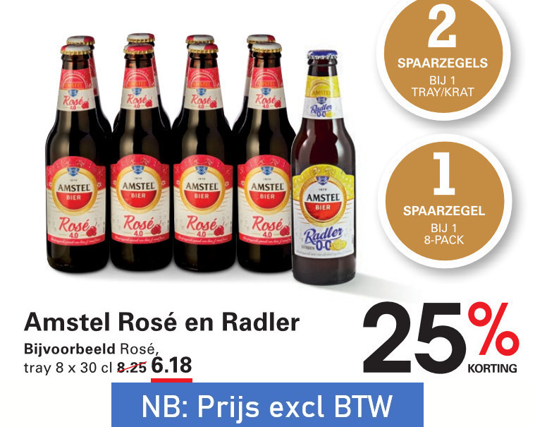 amstel radler bier 1 2 8 25 30 rose rosee 0.0 tray krat pack folder aanbieding bij Sligro Amstel radler bier folder aanbieding bij Sligro - details