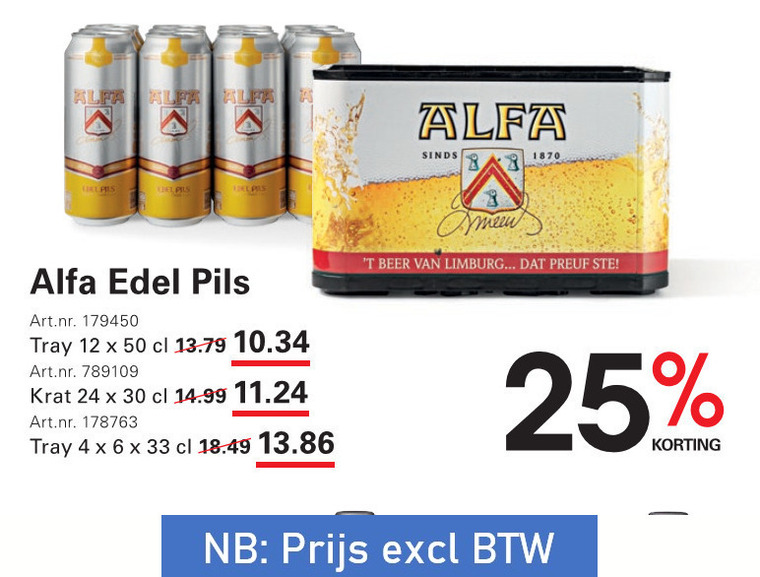 Alfa   krat bier folder aanbieding bij  Sligro - details