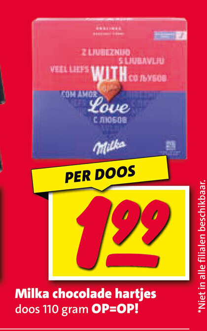milka chocolade liefs with amor love doos hartjes beschikbaar folder aanbieding bij Nettorama Milka chocolade folder aanbieding bij Nettorama - details