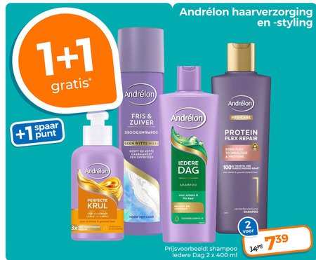 Andrelon   shampoo, haarverzorging folder aanbieding bij  Trekpleister - details