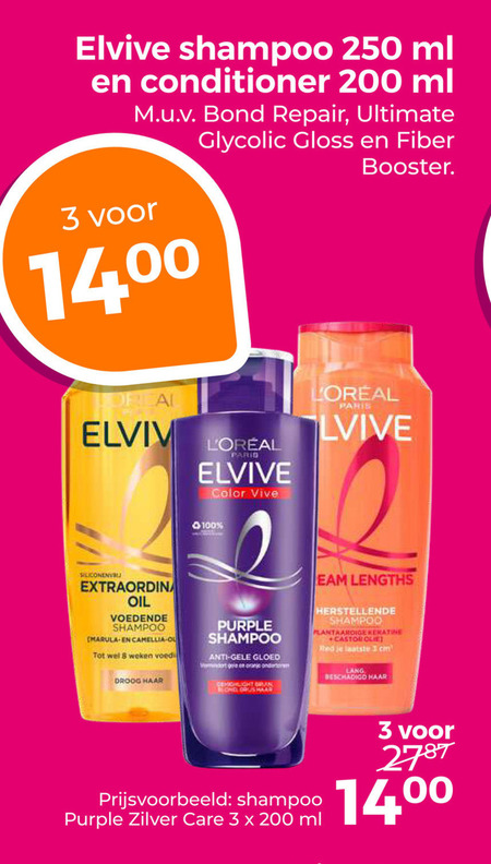 Elvive   conditioner, shampoo folder aanbieding bij  Trekpleister - details