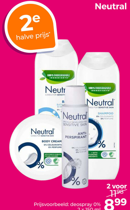 Neutral   deodorant, douchegel folder aanbieding bij  Trekpleister - details