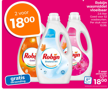 Robijn   wasmiddel folder aanbieding bij  Trekpleister - details