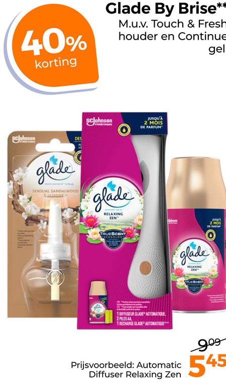 Glade   luchtverfrisser folder aanbieding bij  Trekpleister - details