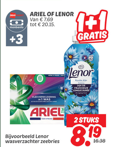Lenor   wasmiddel, wasverzachter folder aanbieding bij  Dekamarkt - details
