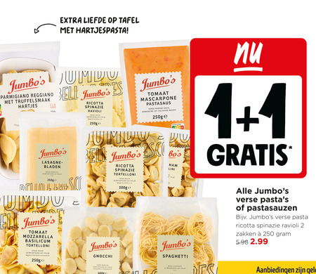 Jumbo Huismerk   pastasaus, ravioli folder aanbieding bij  Jumbo - details