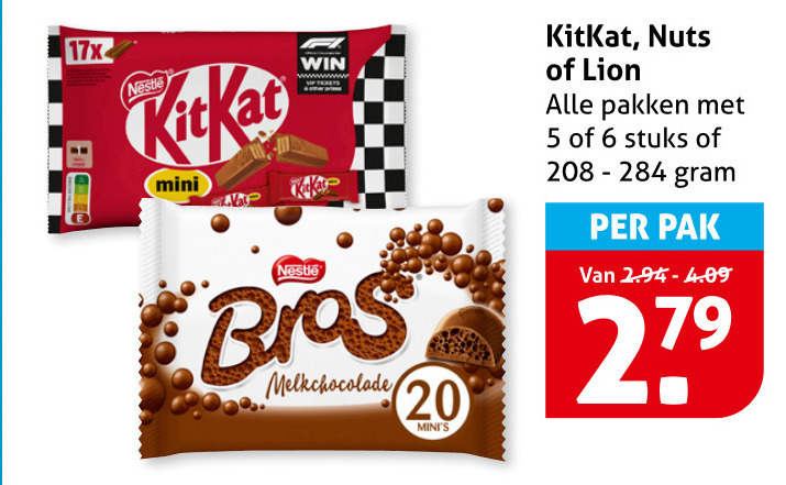 Lion   chocoladereep folder aanbieding bij  Hoogvliet - details