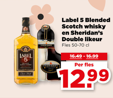 Label 5   whisky, likeur folder aanbieding bij  Plus - details