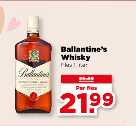Ballantines   whisky folder aanbieding bij  Plus - details