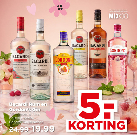 Bacardi   rum, gin folder aanbieding bij  Plus - details