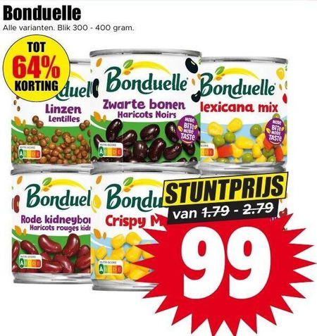 Bonduelle   groenteconserven folder aanbieding bij  Dirk - details