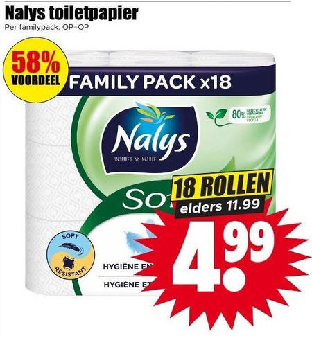 Nalys   toiletpapier folder aanbieding bij  Dirk - details