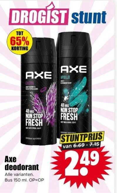 Axe   deodorant folder aanbieding bij  Dirk - details