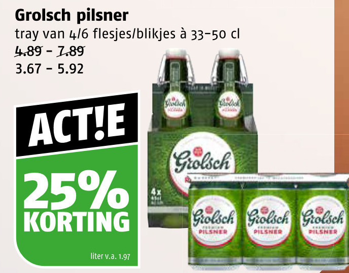 Grolsch   blikje bier folder aanbieding bij  Poiesz - details