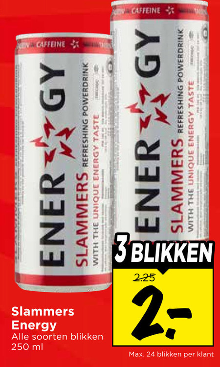 Slammers   energiedrank folder aanbieding bij  Vomar - details