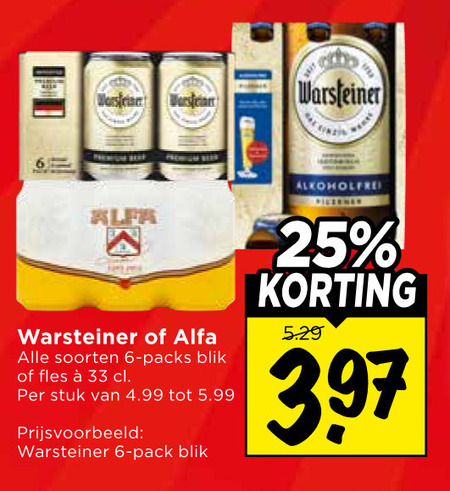 Warsteiner   blikje bier folder aanbieding bij  Vomar - details