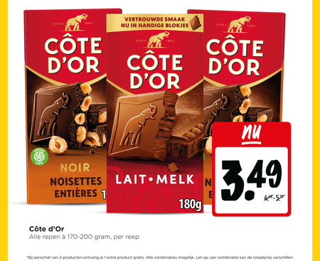 cote d or chocolade 1 2 cocoa life since vertrouwde blokjes noir noisettes lait melk repen reep aanschaf combinaties let combinatie folder aanbieding bij Jumbo Cote D Or chocolade folder aanbieding bij Jumbo - details