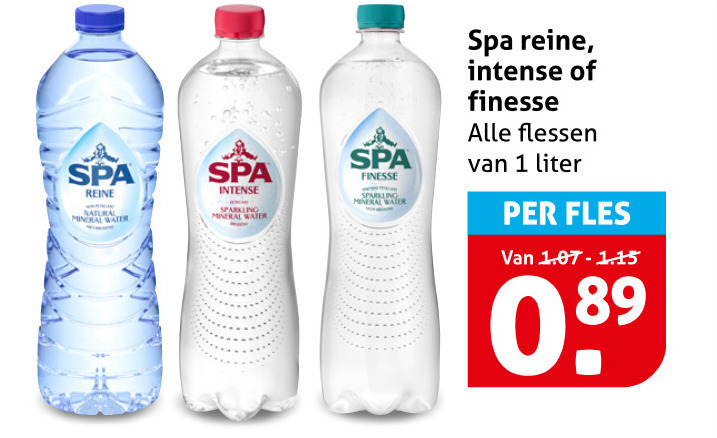 Spa   fruitdrank, mineraalwater folder aanbieding bij  Hoogvliet - details