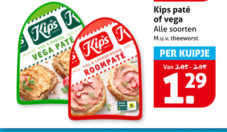 Kips   pate, vegetarisch folder aanbieding bij  Hoogvliet - details