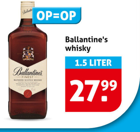 Ballantines   whisky folder aanbieding bij  Hoogvliet - details