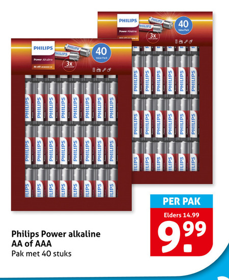 Philips   batterij folder aanbieding bij  Hoogvliet - details