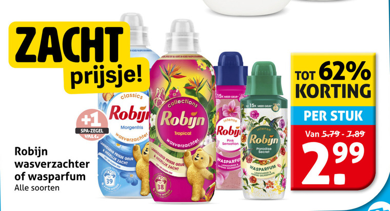 Robijn   wasverzachter folder aanbieding bij  Hoogvliet - details