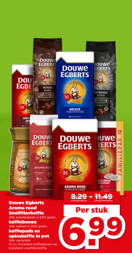 douwe egberts oploskoffie koffie koffiepads koffiebonen 120 500 meester joure bonen karaktervol branders espresso evenwichtig rond aroma don snelfilter douw brand r pads excellent gold koffiecups 6 12 rood snelfilterkoffie enkelpakken zakken pot oma stuk 99 folder aanbieding bij Plus Douwe Egberts koffie, koffiepad folder aanbieding bij Plus - details