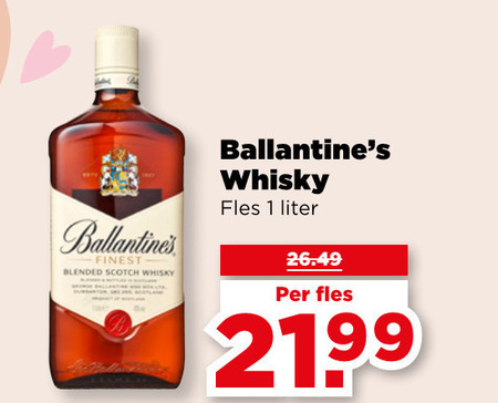 Ballantines   whisky folder aanbieding bij  Plus - details
