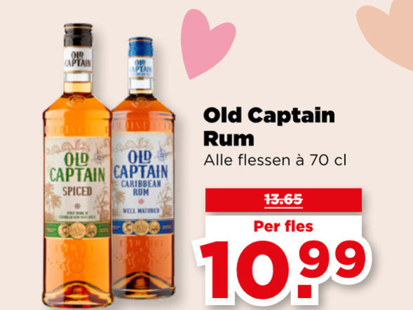 Old Captain   rum folder aanbieding bij  Plus - details