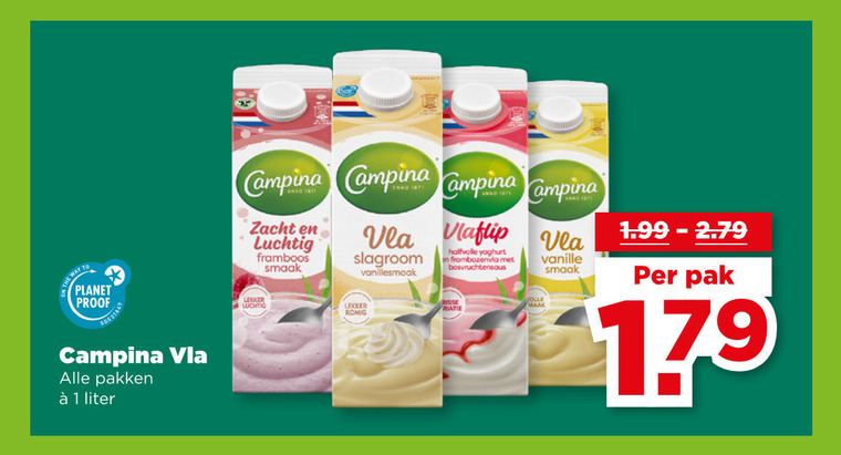 Campina   vla folder aanbieding bij  Plus - details