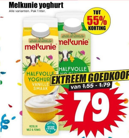 Melkunie   yoghurt folder aanbieding bij  Dirk - details