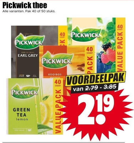 Pickwick   thee folder aanbieding bij  Dirk - details