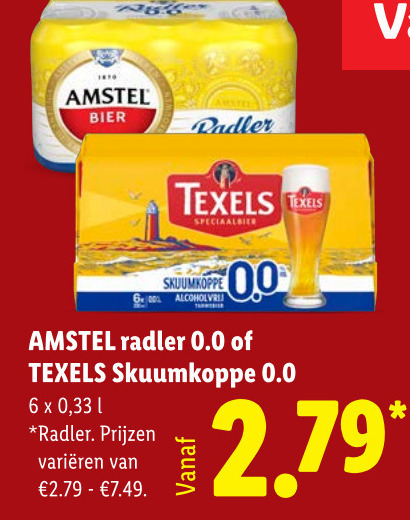 Amstel   alcoholvrij bier folder aanbieding bij  Lidl - details