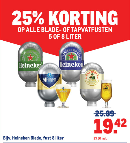 biertap 5 8 25 liter reine heineken affligem 0.0 be beer since ricetta premium le re blade fust folder aanbieding bij Makro