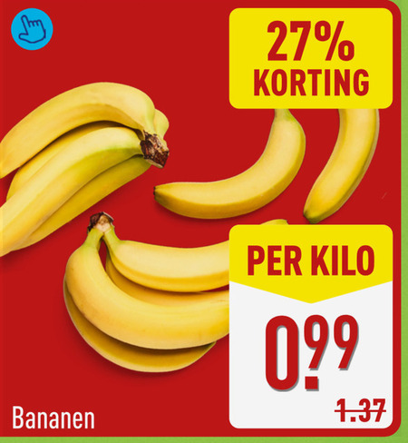 bananen 27 kilo folder aanbieding bij Aldi